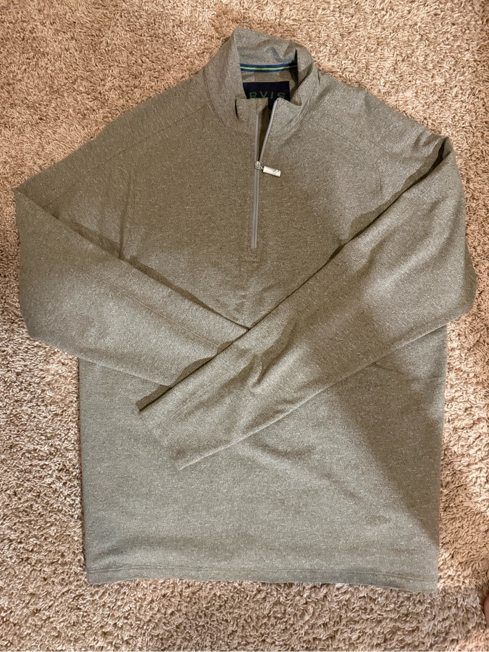 Orvis Men's Grey Quarter-Zip Performance Pullover
